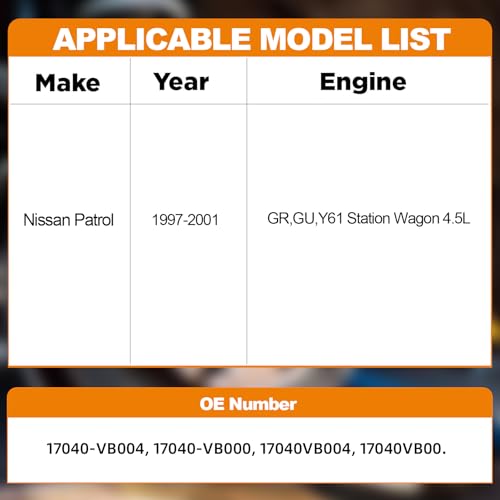 DIRBOERF Electric Fuel Pump Assembly Compatible For Nissan Patrol Y61 TB45E 4.5L AT/MT 1997-2001 Replaces 17040VB000 17040VB004 - Image 5