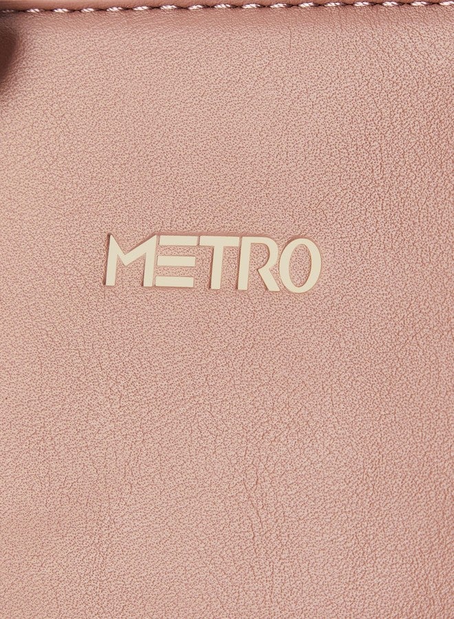 Metro Womens Synthetic Peach Satchel Bags (One Size) - Image 4