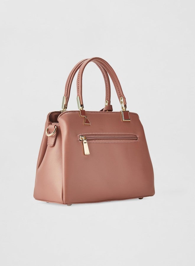 Metro Womens Synthetic Peach Satchel Bags (One Size) - Image 3
