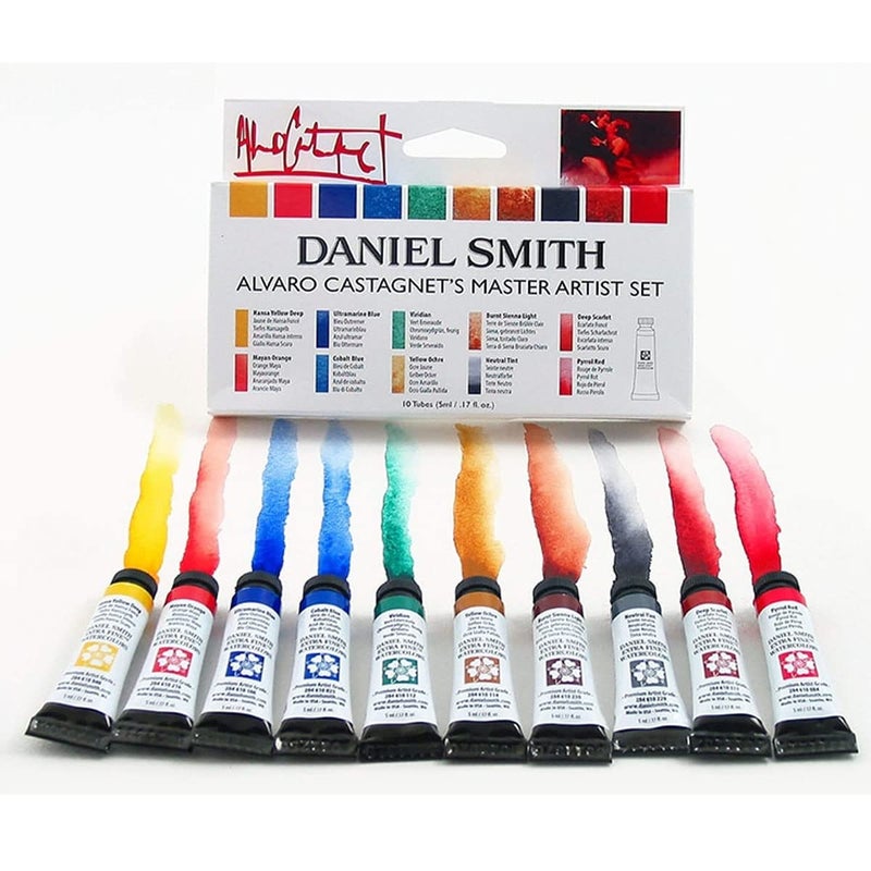 DANIEL SMITH Watercolor Set 5ml Tubes - Alvaro Castagnet Watercolor Set - 10 Tubes, 285610016,Gold, 0.17 Fl Oz (Pack of 10) - Image 2