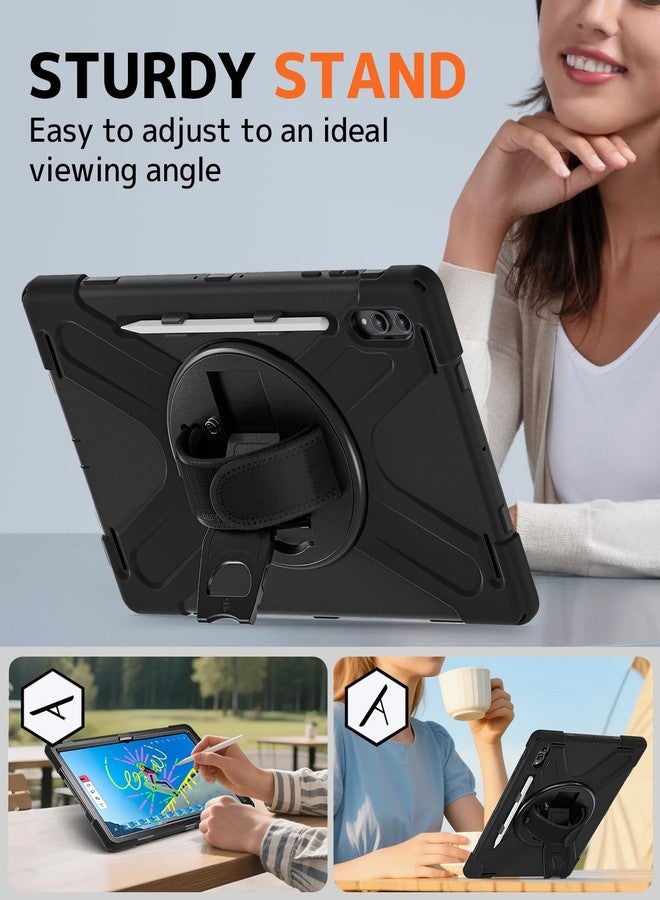 NINKI Wrist Strap for Samsung Galaxy Tab S11 Ultra Cover 2025 with Pencil Holder, Stand + Cross-Body Lanyard, Military Grade Protective Case for Galaxy Tab S11 Ultra Protector Kickstand Mens Black - Image 5
