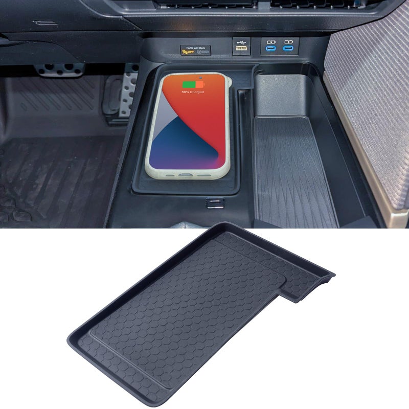 TOPINSTALL Wireless Charging AntiSlip Mat Compatible with 2025 2026 Toyota Camry Black Silicone Protective Pad Center Console Liner for Camry Accessories
