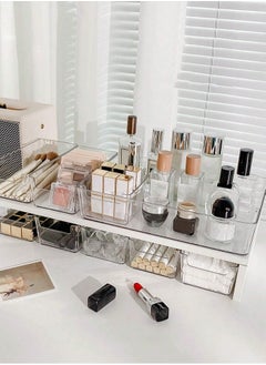 10-Piece Simple Clear Cosmetic Organizer Box with Storage Compartments for Cosmetics, Eyeshadow, Lipstick, Makeup Brushes, Perfume - pzsku/Z44E957D16D9B5D6A08C6Z/45/_/1736410357/53fc0bf9-c767-460d-8db0-9626933e89c5