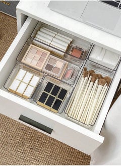 10-Piece Simple Clear Cosmetic Organizer Box with Storage Compartments for Cosmetics, Eyeshadow, Lipstick, Makeup Brushes, Perfume - pzsku/Z44E957D16D9B5D6A08C6Z/45/_/1736410358/de8e5b92-93d5-4543-8565-0f242e5beca3