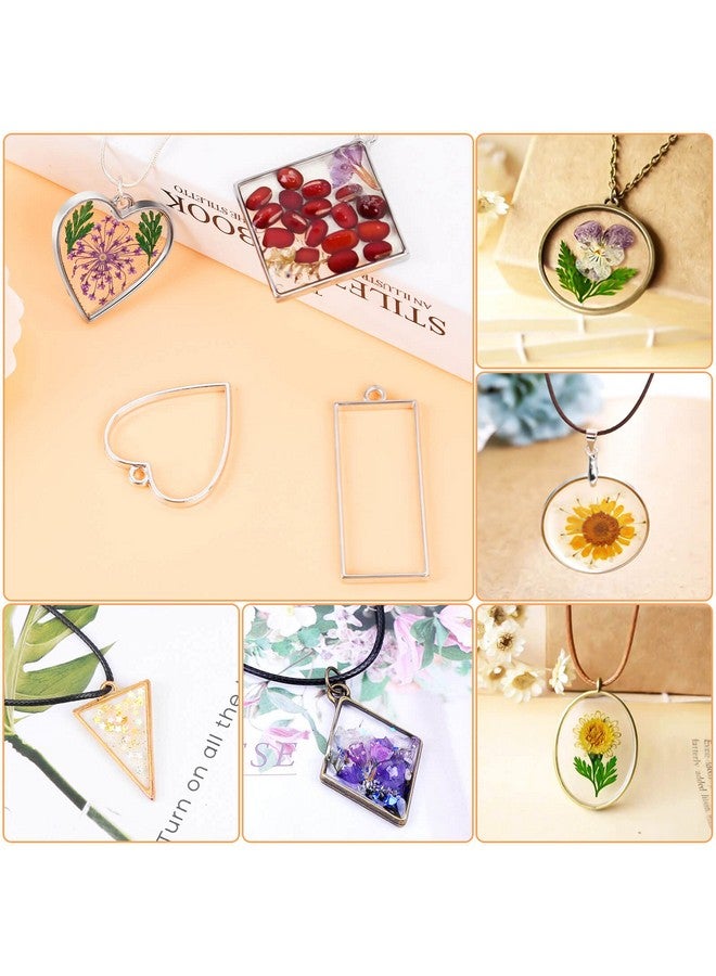 shynek Open Bezels For Resin80 Pcs Of Resin Casting Frame Pendant Open Frame Pendant Open Back Frame Pendant Geometric Hollow Mold Pendant Frame Pendants For Earrings Necklace Bracelet Diy Crafts  - Image 5