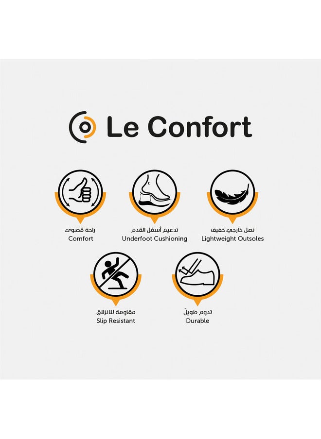 Le Confort - Men's Solid Derby Shoes with Lace-Up Closure - Image 1