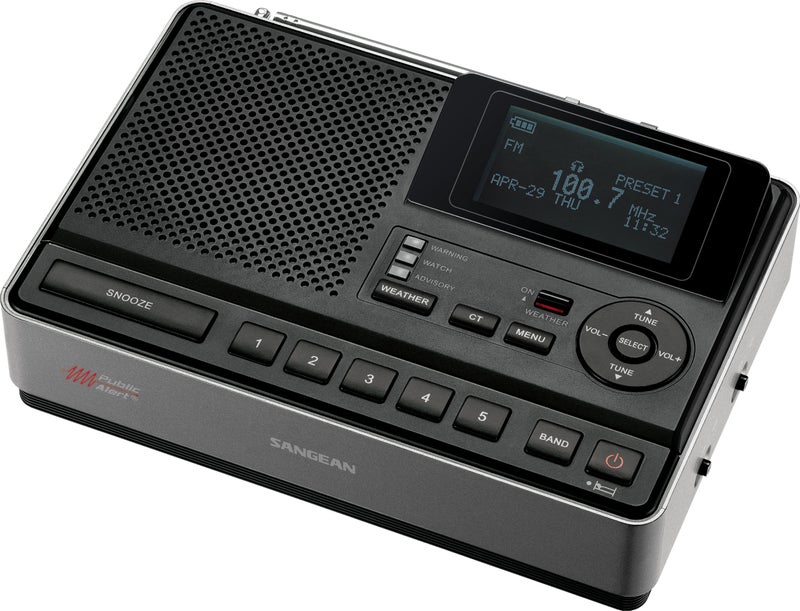 Sangean CL-100 NOAA, S.A.M.E and Public Alert Certified Weather Alert Table-Top Radio with AM/FM-RBDS, and EEPROM Back Up for Preset Stations - Image 1
