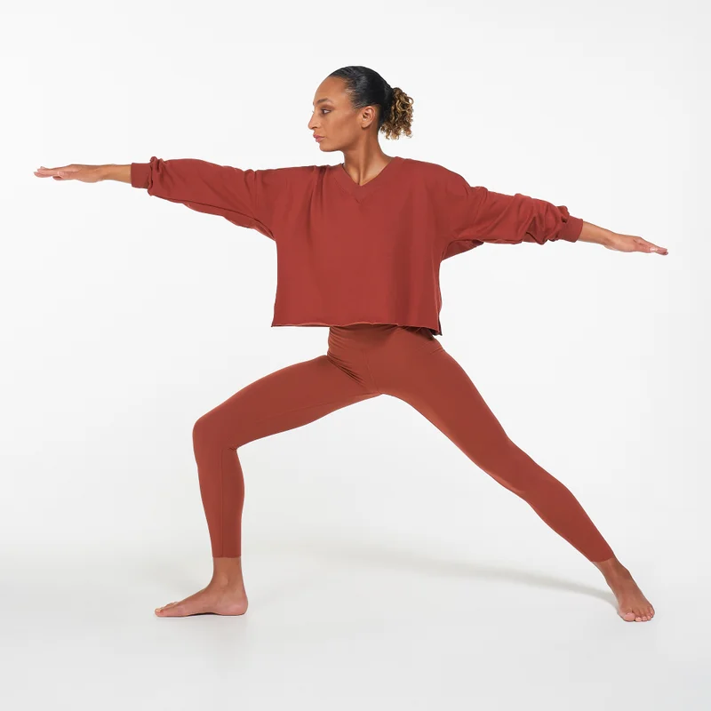 Nike Women's Yoga Luxe Fleece V-Neck Top