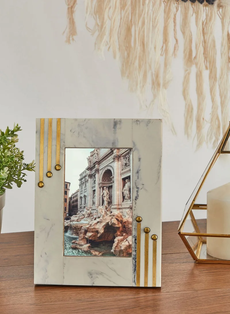 AURORA Marble and Gold Photo Frame 4x6"