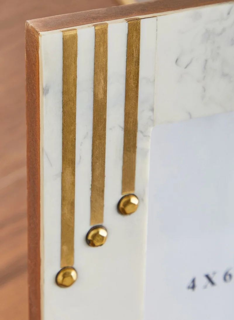AURORA Marble and Gold Photo Frame 4x6"