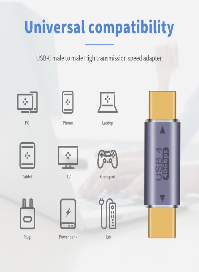 دوتك محول Duttek USB-C ذكر إلى ذكر، بسرعة 40 جيجابت في الثانية، يدعم دقة 8K بمعدل 60 هرتز، شحن سريع 100 واط، من النوع C إلى النوع C، عبوة من قطعتين - Image 3