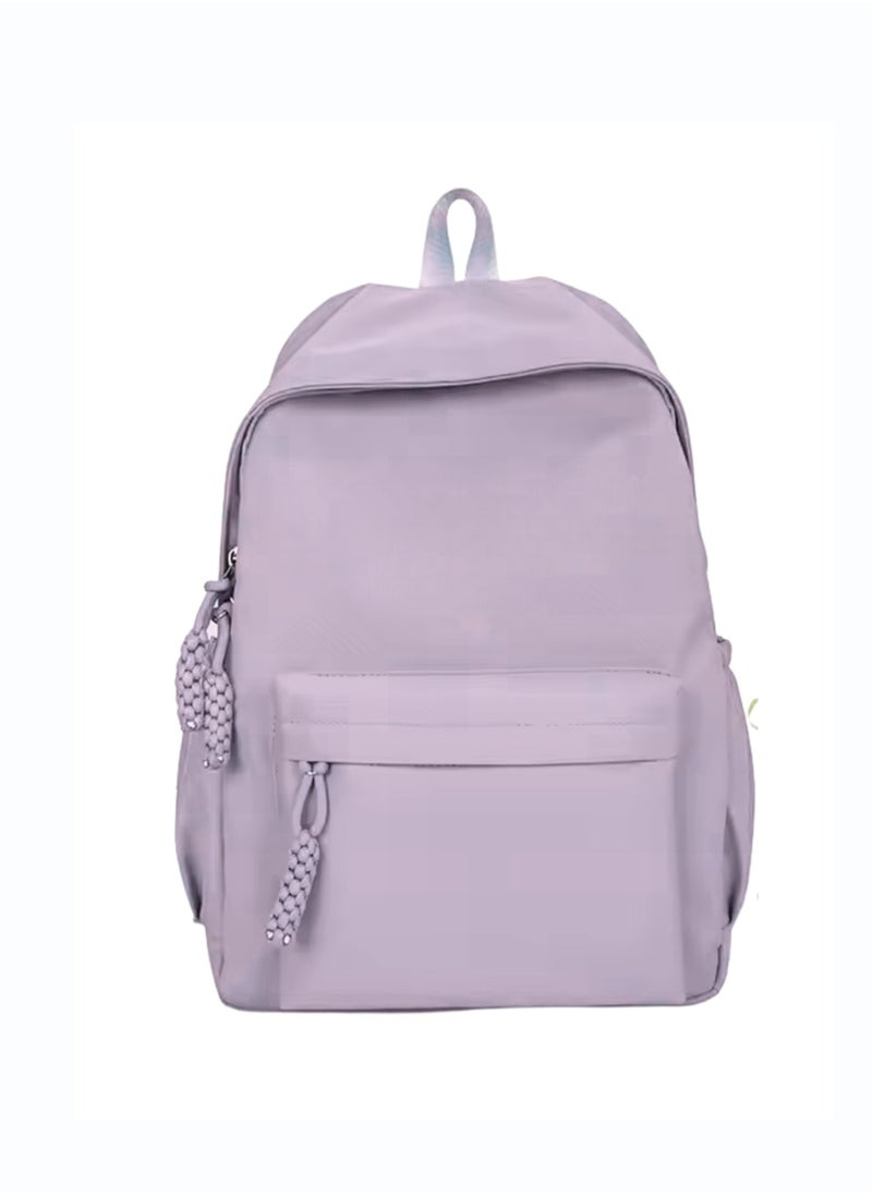 SamoDani Plain Color Backpack, Simple Elegant, Solid Color, Purple 