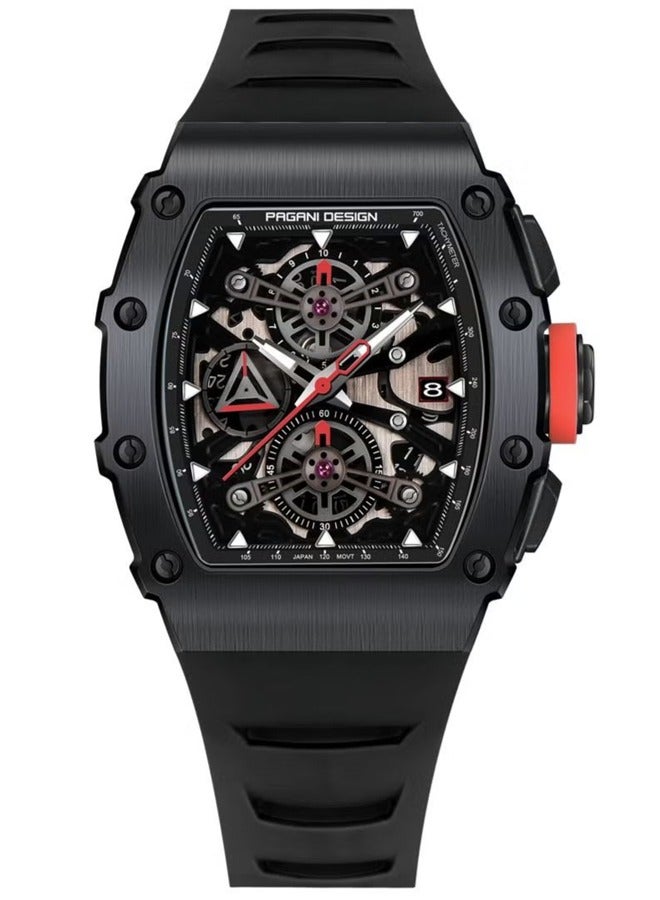 PAGANI DESIGN Men's quartz watch, men's stainless steel waterproof watch, business watch, travel watch PD--YS011 black - Image 1