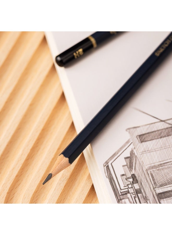 Deli EC26 Sketching Pencil Set 鈥?8 Pcs (2H to 8B), Black, Versatile for Drawing & Shading - Image 5