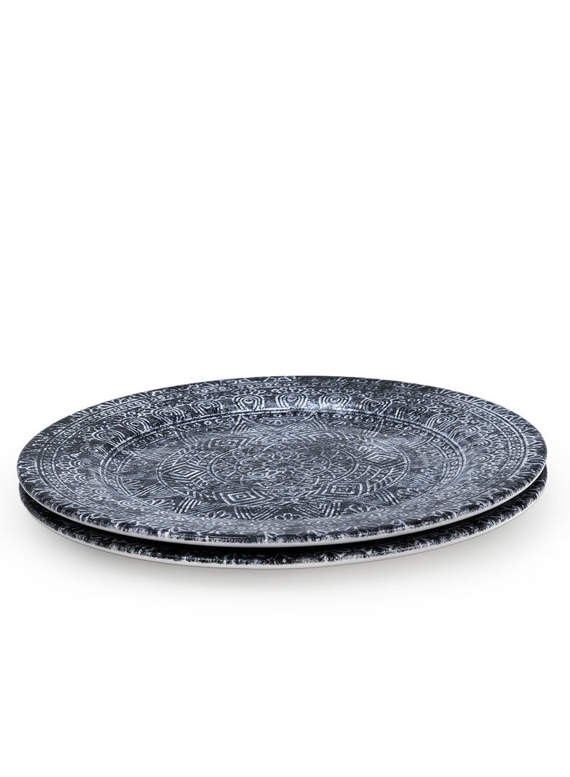 EDESSA Edessa Ceramic Ginko 27Cm Round Dinner Plate, Multicolor (Set of 6)  - Image 3