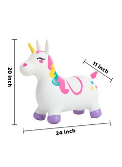 JOYIN Bouncy Unicorn Horse Kids Ride On Bouncer Toddler Girl Bouncing Animal Hopper Inflatable Hopping Toy For Birthday Gift 18 Months 2 3 4 5 Year Old Kids Toddlers Boys Girls  - Image 3