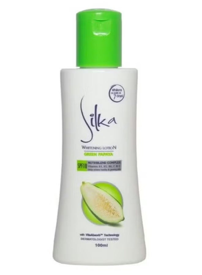 Silka Whitening Lotion Green Papaya SPF10 – With VitaAbsorb Technology for Brighter Skin - Image 1