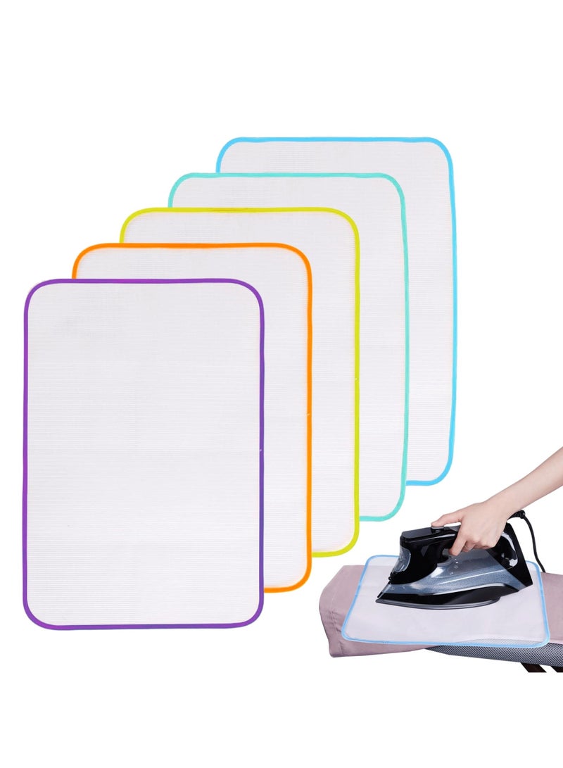 سونسر 5 قطع من قماش الكي الواقي، وسادة كيّ شبكية واقية مقاومة للحرارة لكوي الملابس (40 × 60 سم، لون عشوائي) - Image 1