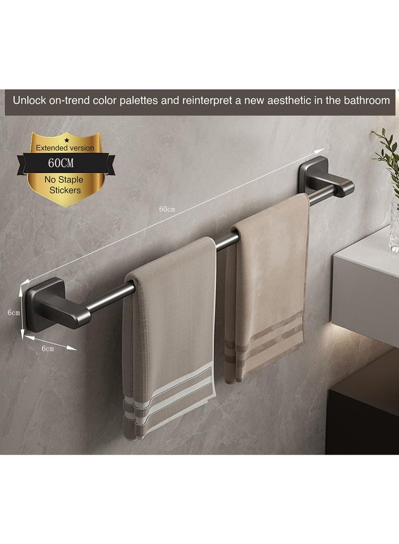 60 سم منشفة بار مع مكافحة الصدأ الألومنيوم حامل المنشفة اللاصقة الذاتية للحمام والمطبخ - Image 2