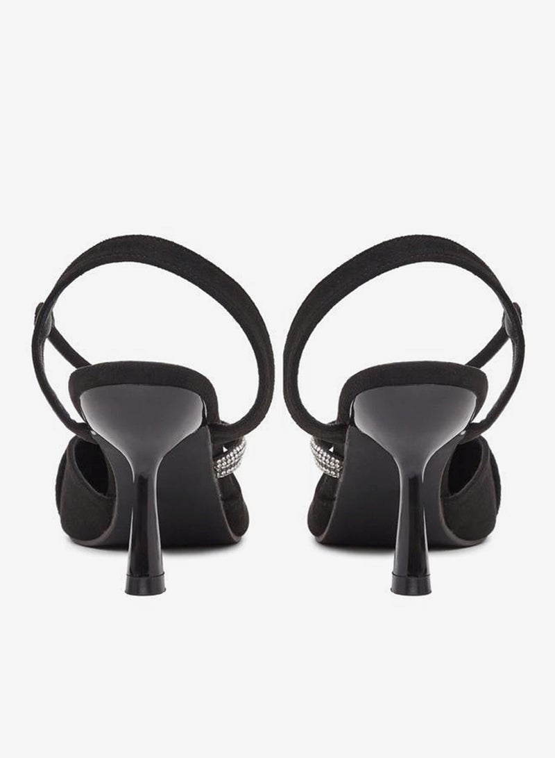 Styli Embellished Asymmetric Strap Pumps - Image 4