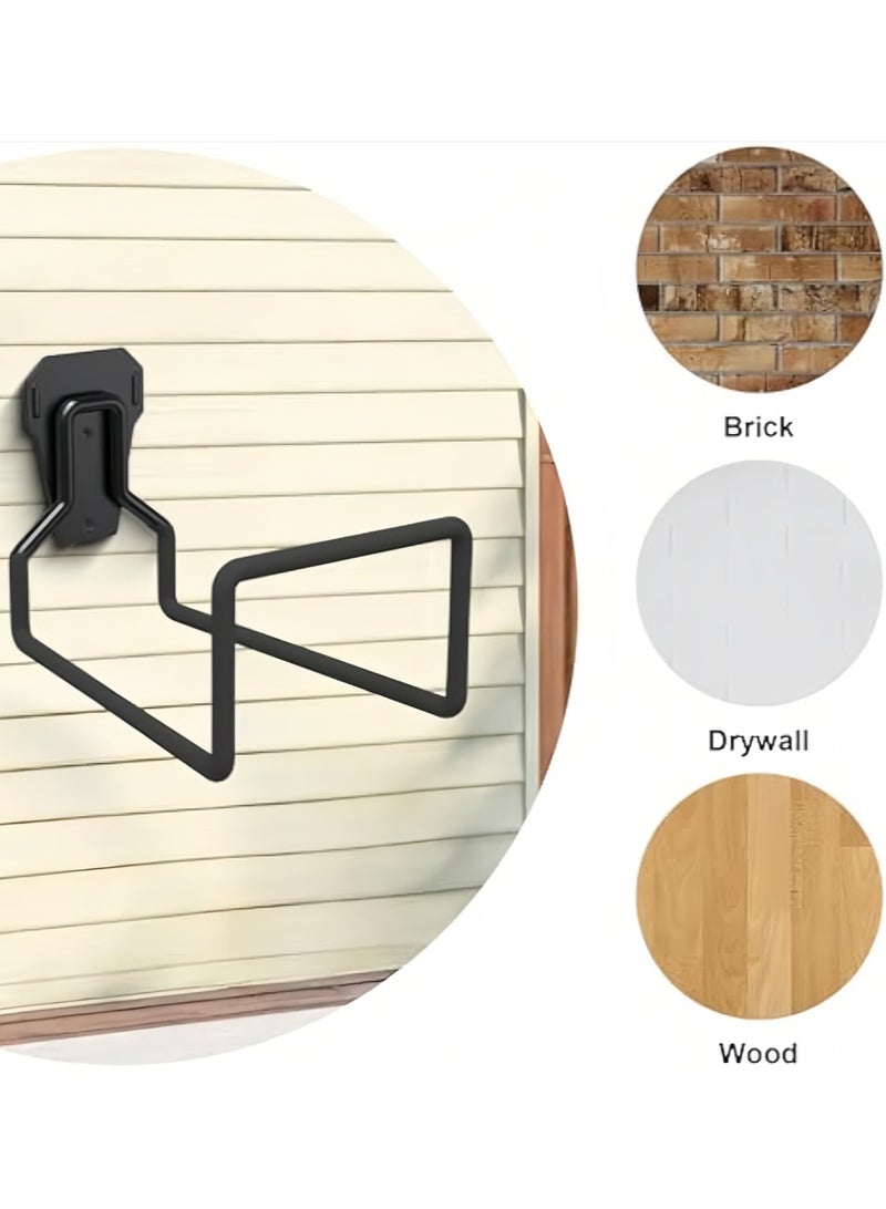 Leon Home 2-hole metal garden hose holder, heavy duty hose hanger wall mount water pipe holder for outdoor yard, durable hose hook, perfect for water pipes, extension cords, bicycles, iron climbing frames  - Image 2