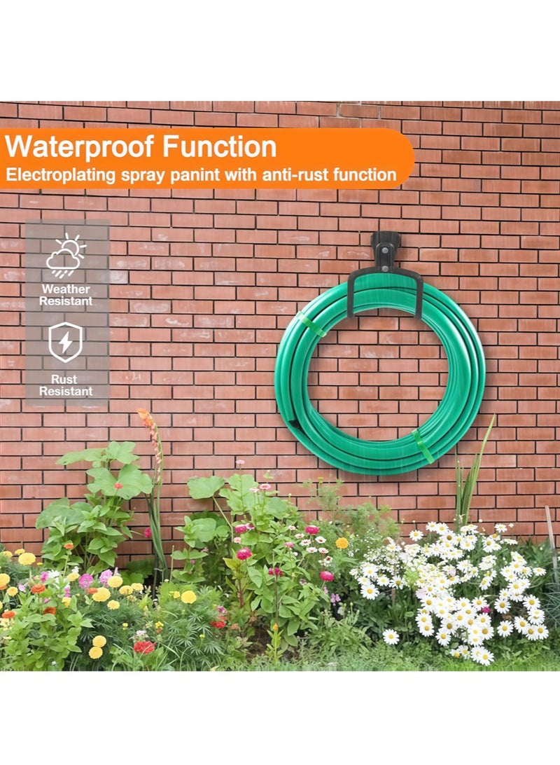 Leon Home 2-hole metal garden hose holder, heavy duty hose hanger wall mount water pipe holder for outdoor yard, durable hose hook, perfect for water pipes, extension cords, bicycles, iron climbing frames  - Image 3