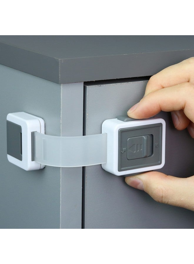 Wappa Baby New Version Child Safety Locks (4-Pack) Baby Proof Cabinets, Drawers With Easy Adjustable Strap Length, Double Lock Option, Easier Latch For Adults To Open. Secure Oven, Refrigerator, Toilet, Doors - Image 1