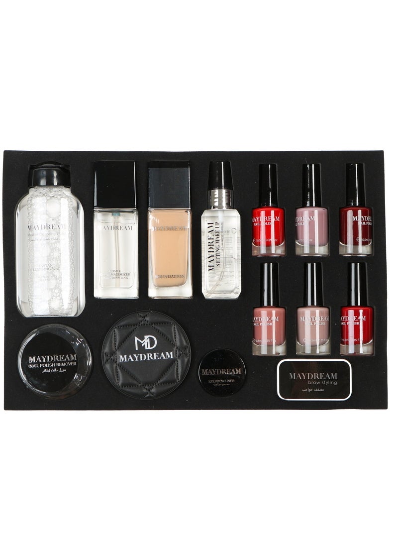 مي دريم طقم مكياج من MAYDREAM البيج جميع منتجات التجميل في علبة واحدة - Image 4