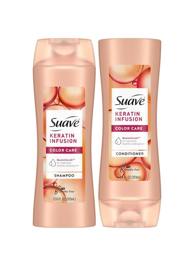 Suave Suave Shampoo and Conditioner Set, Keratin Infusion, Color Care -Keratin Hair Treatment, Detangler & Frizz Control, 12.6 Oz Ea (2 Piece Set)  - Image 1