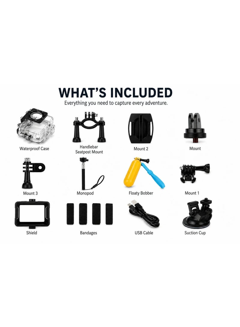 iQ&T Full Kit for Sports Camera DV2000S - Action Camera - Adventure Kit - Image 2