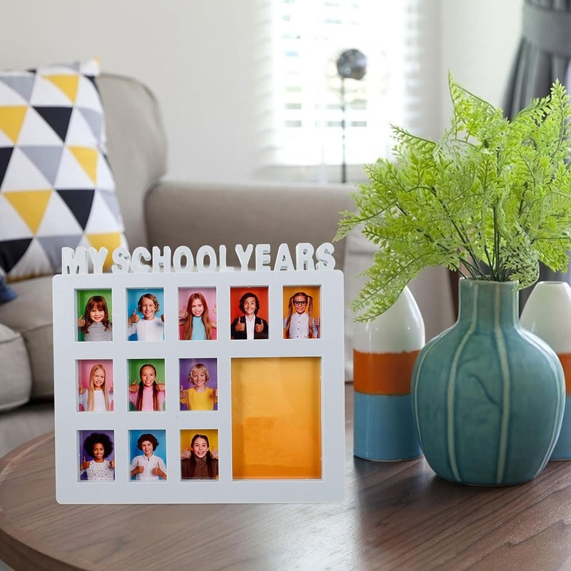 Blue Growth Record Photo Collage Frame, Student Memories Holder for Photos and Certificates, School Years Picture Frame - Image 4