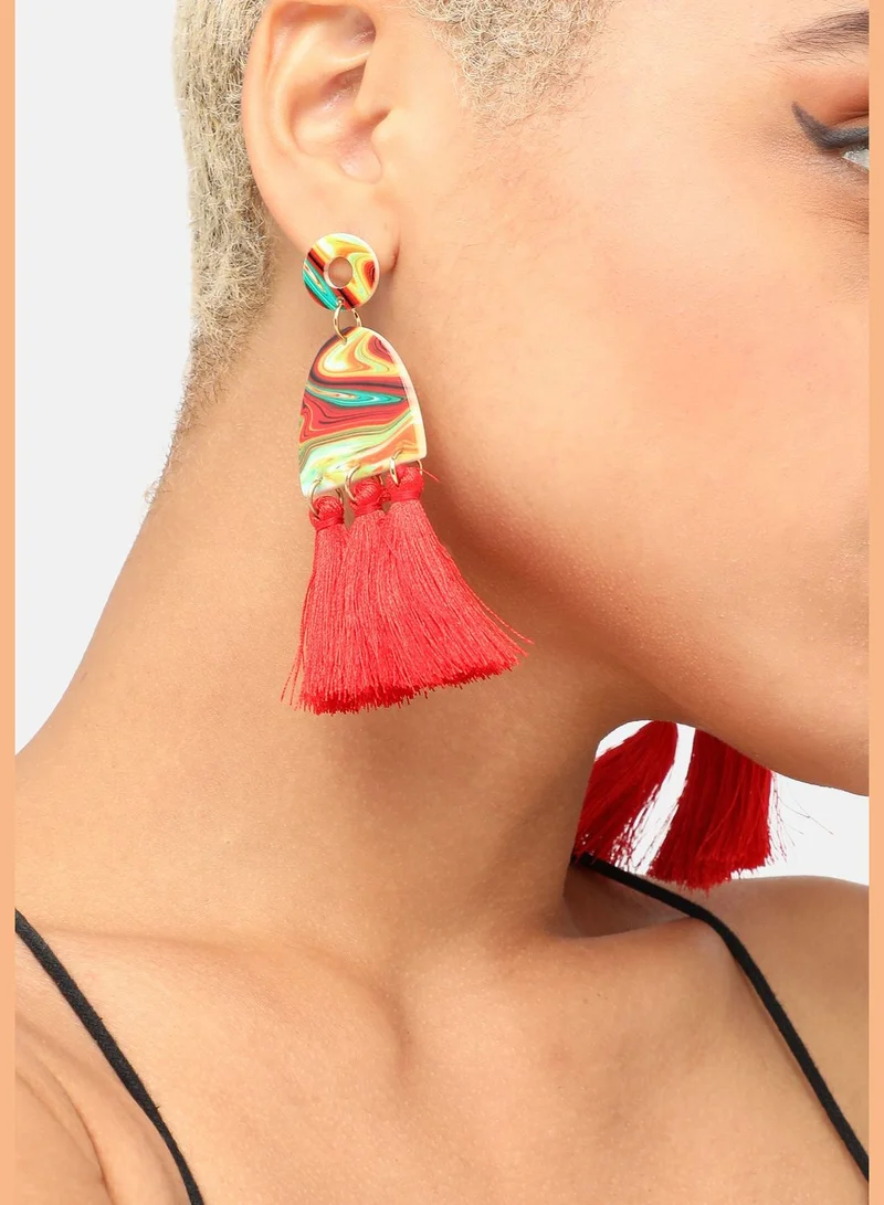 SOHI Gold Plated Party Designer Drop Earring For Women