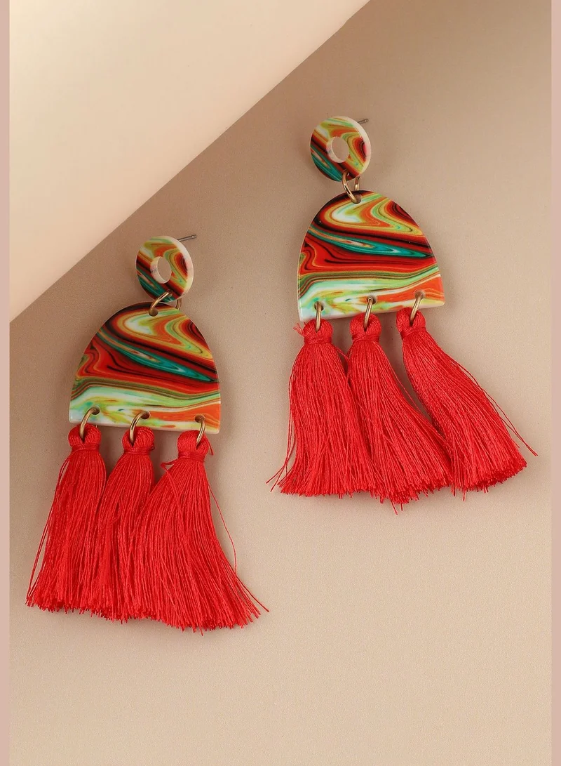 SOHI Gold Plated Party Designer Drop Earring For Women