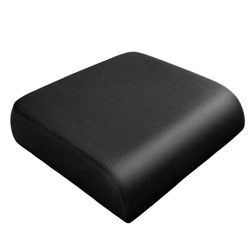 YOUFI Extra Thick Large Seat Cushion -19 X 17.5 X 4 Inch Gel Memory Foam Cushion with Carry Handle Non Slip Bottom - Pain Relief Coccyx Cushion for Wheelchair Office Chair (Black (1PACK)) - Image 1