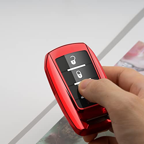 ZSPDACC غطاء مفتاح السيارة ZSPDACC متوافق مع رام، غطاء مفتاح فوب أحمر، حامل سلسلة مفاتيح واقي 1500 كلاسيك 2500 3500 لارامي بروماستر 1500 2500 3500 سيتي ملحقات دودج - Image 5