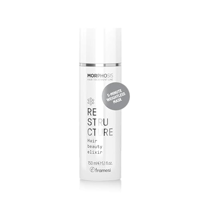 FRAMESI Morphosis Restructure Hair Beauty Elixir 5.1 fl oz, 5-Minute Weightless Mask, Repairing Conditioner, Natural Ingredients, Color Safe - Image 1