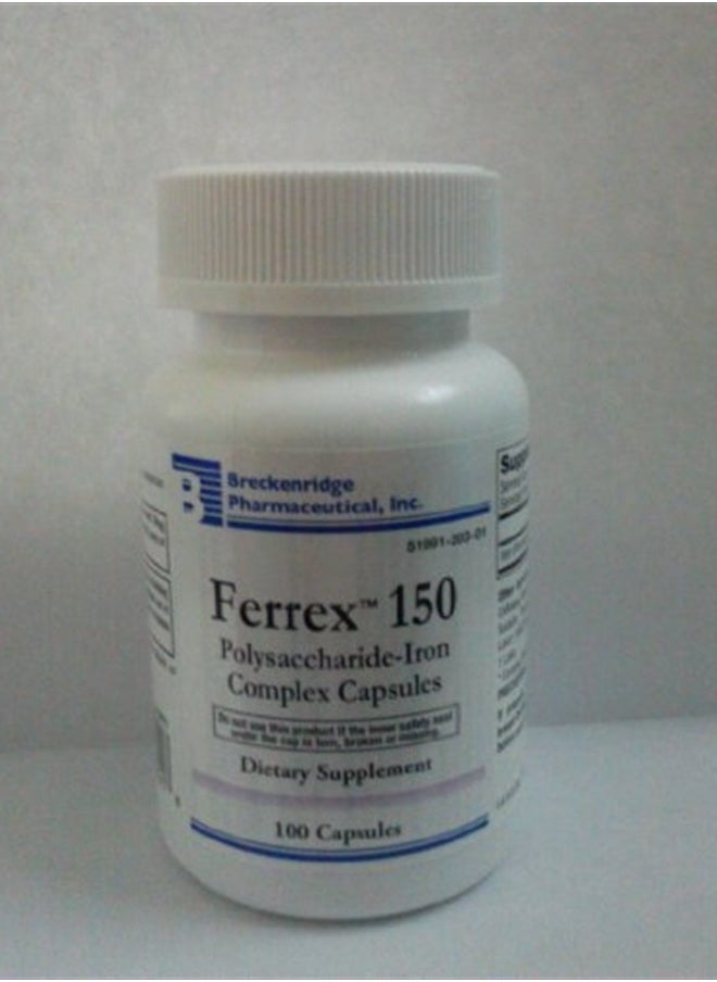 Aonxoier - Ferrex 150 Polysaccharide Iron Complex Capsules by Breckenridge - 100 Ea - Image 1