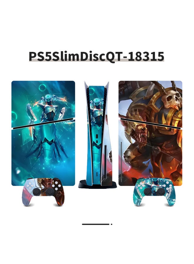 Suitable For Sony PS5 Game Sticker Optical Drive Version Protective Film Game Pattern Series Full Set Of Sticker Film-Color:PS5SlimDiscQT-18315 - Image 1