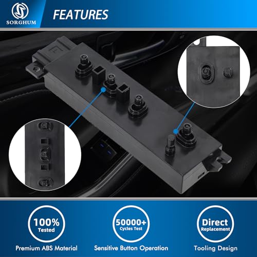 Sorghum Power Seat Switch - Front Left Driver Side Adjustment Switch Control 8 Ways Compatible with 2003-2020 Acura MDX RDX Honda Accord Odyssey CR-V Civic 12 Pins Replace# 81653-SDB-A71 - Image 3