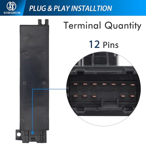 Sorghum Power Seat Switch - Front Left Driver Side Adjustment Switch Control 8 Ways Compatible with 2003-2020 Acura MDX RDX Honda Accord Odyssey CR-V Civic 12 Pins Replace# 81653-SDB-A71 - Image 5