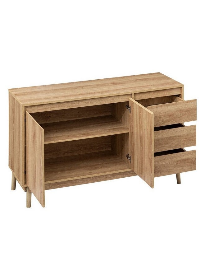 Five Simply Smart Abana 3-Drawer Natural Oak Effect Buffet Sideboard Brown 76 x 39 x 120 cm 193547 - Image 2