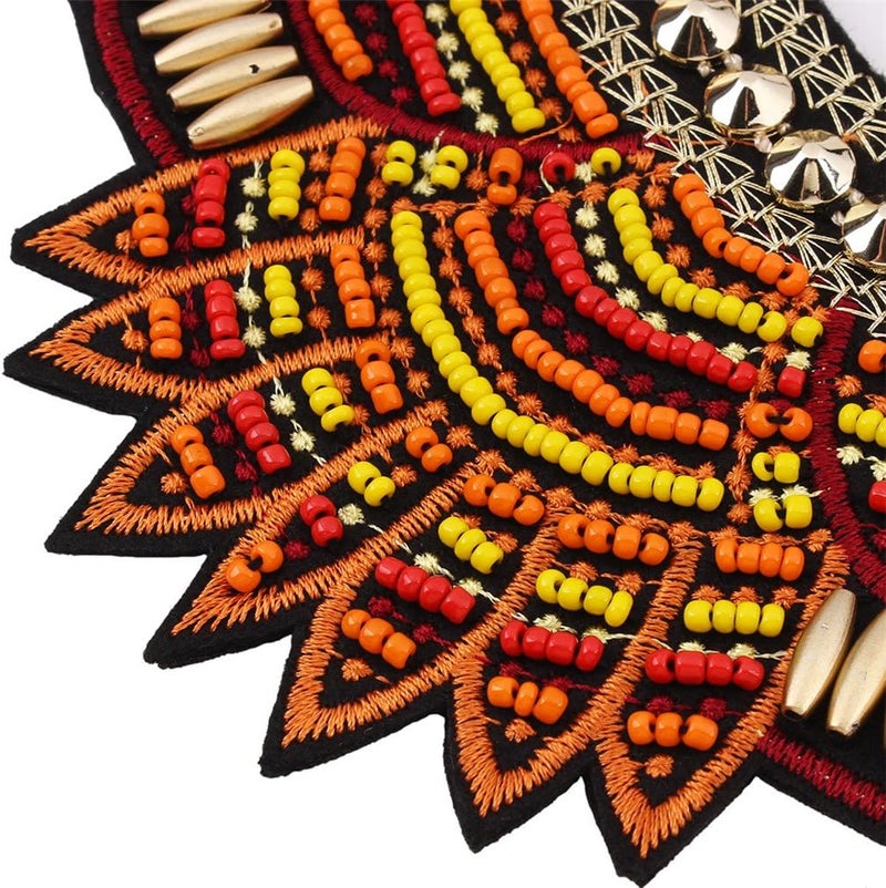YAZILIND Ethnic Style Multiple Millet Beads Chunky Chain Bib Statement Choker Collar Necklace for Women - Image 3
