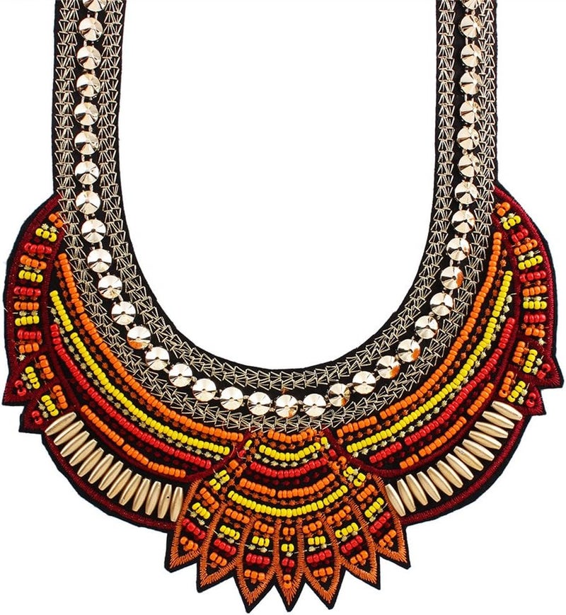 YAZILIND Ethnic Style Multiple Millet Beads Chunky Chain Bib Statement Choker Collar Necklace for Women - Image 4