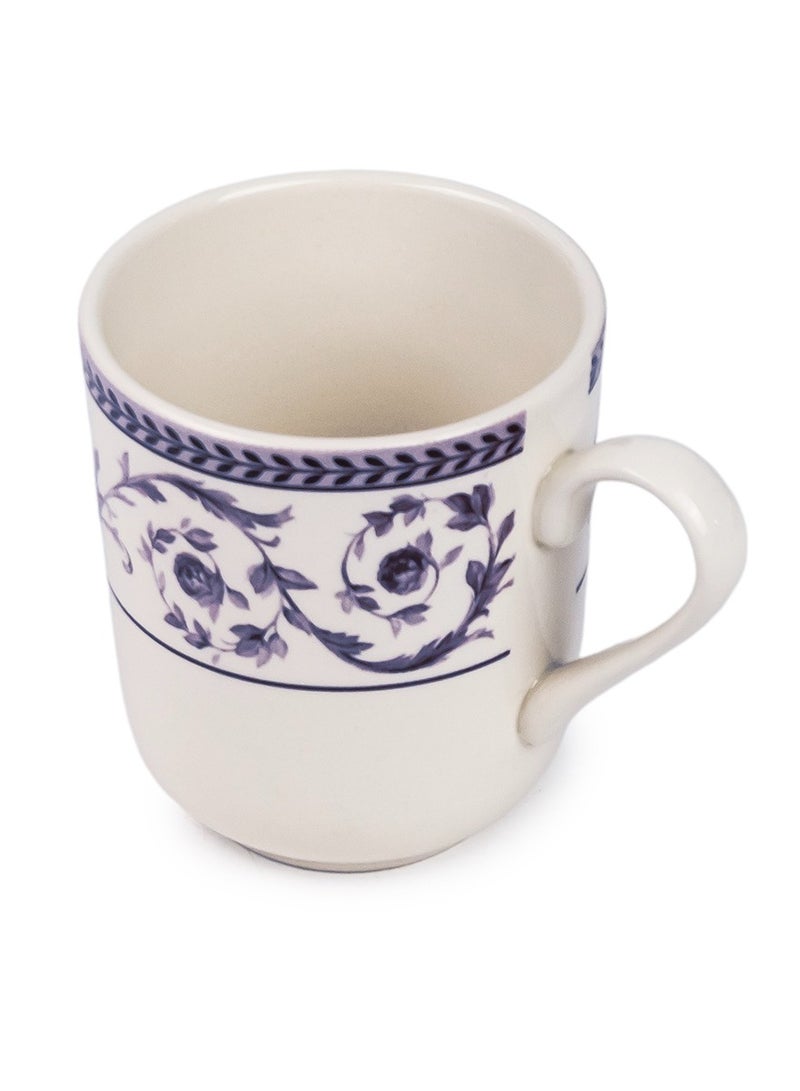 Claytan Callista Floral Pattern 370 ml Ceramic Mug (White, Set of 1) - Image 2