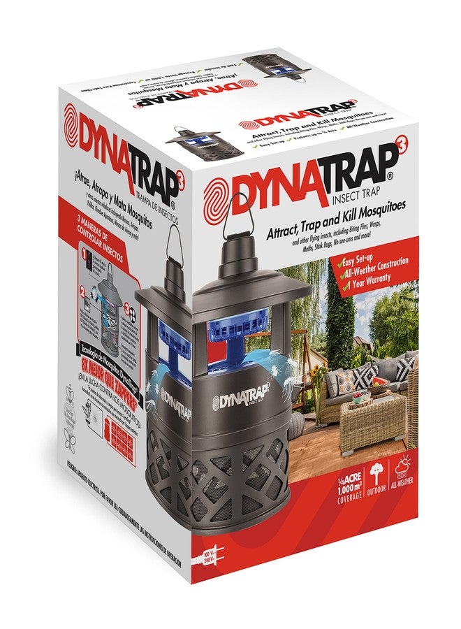DynaTrap DT160-TUNSR 1/4 Acre Mosquito Trap & Flying Insect Trap - Kills Mosquitoes, Flies, Gnats, Wasps, & Other Flying Insects - Mosquito Zapper & Bug Zapper Outdoor Alternative - Tungsten - Image 2