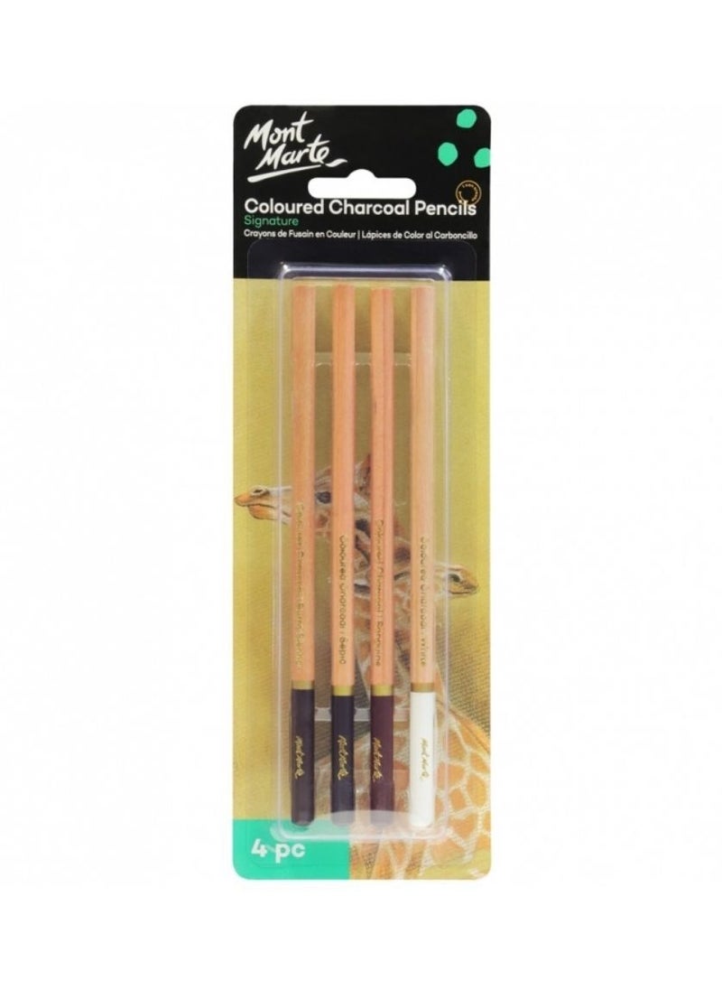 Mont Marte Charcoal Pencils - Coloured Set of 4 Pieces