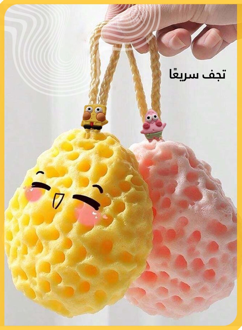 شي آند ليتل إسفنجة حمام ناعمة للأطفال، كرة استحمام فقاعية لطيفة، تنظيف لطيف وتقشير، صديقة لبشرة الأطفال، تجعل وقت الاستحمام ممتعًا  - Image 3