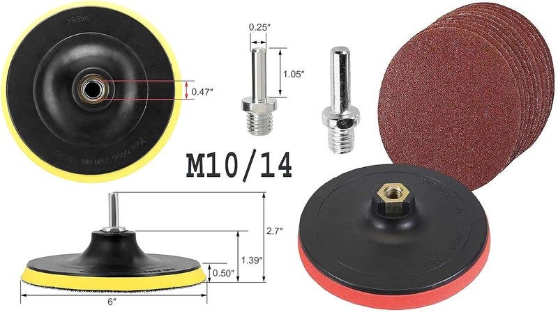 DIY Crafts DIY Crafts 1x, 3" inch Backer Pad + Universal Nut, Buff Backing Pad Hook Loop Pad Drill Attachment Universal Nut Sanding Disc for Wood,Metal Leather R(1x, 3" inch Backer Pad + Universal Nut)  - Image 2