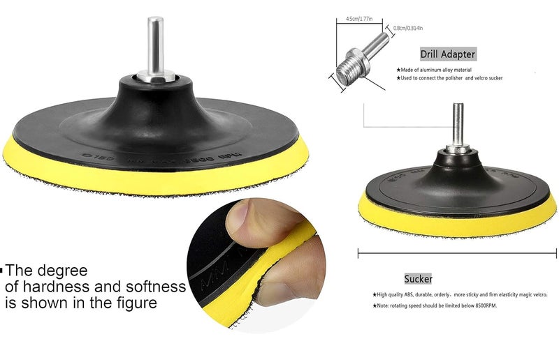 DIY Crafts DIY Crafts 1x, 3" inch Backer Pad + Universal Nut, Buff Backing Pad Hook Loop Pad Drill Attachment Universal Nut Sanding Disc for Wood,Metal Leather R(1x, 3" inch Backer Pad + Universal Nut)  - Image 4