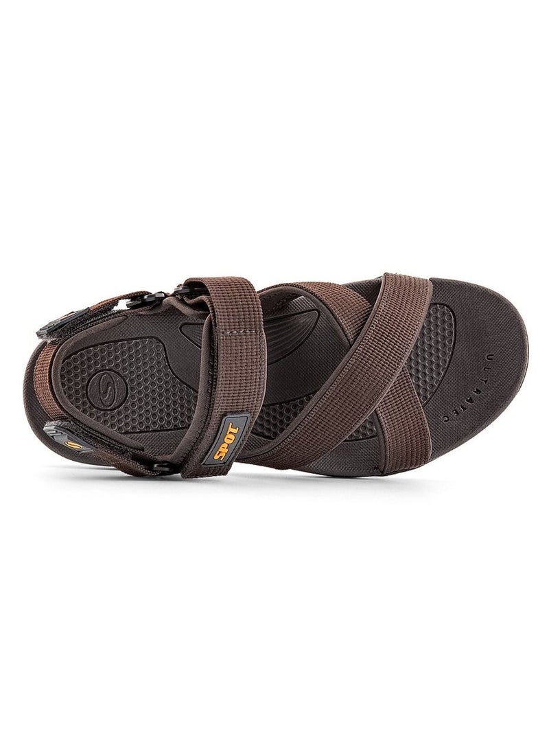 spot صندل كاجوال للرجال من SPOT | متين | قبضة قصوى | حزام للكاحل | SS-1902 بني - Image 5
